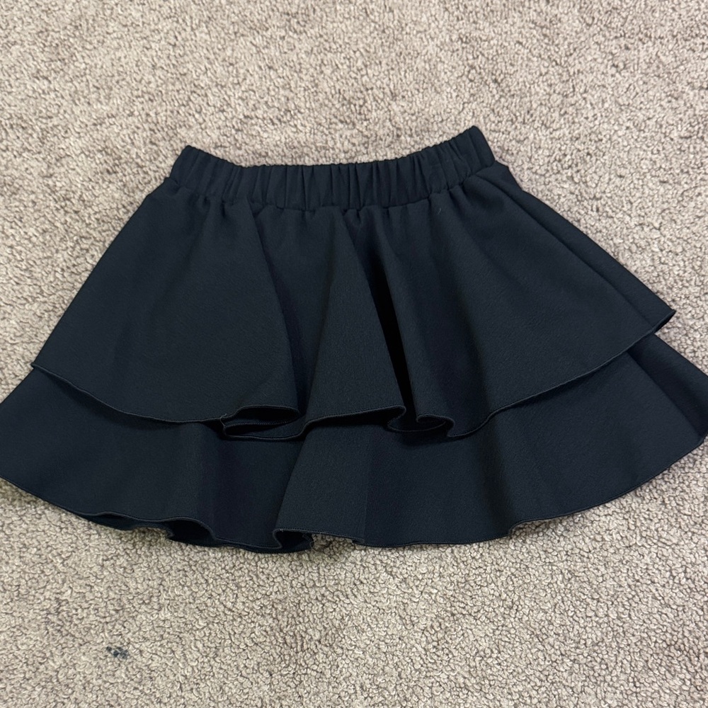 Chic Black Layered Kids Skirt